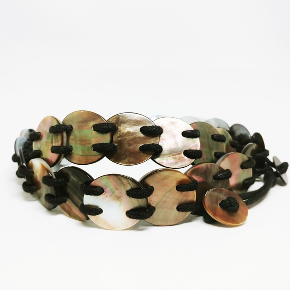 unbranded Accessories - Sea Shell Womens Boho Abalone Belt  Sz: 32" 34" 